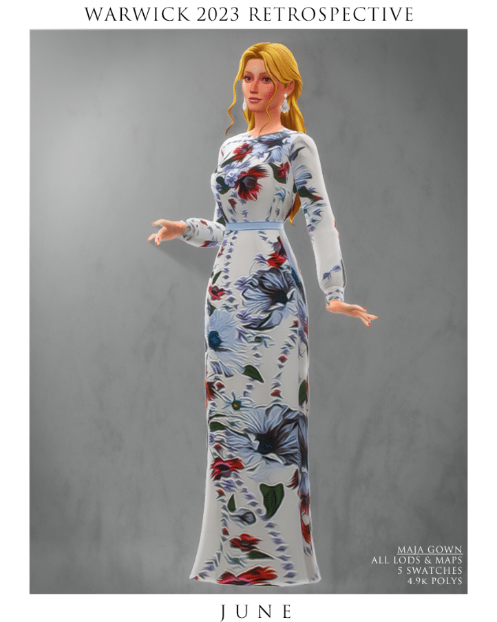 Maja Long Floral Dress for Female