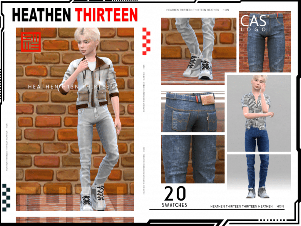 Mid Rise Slim Fit Cuffed Jeans for Children