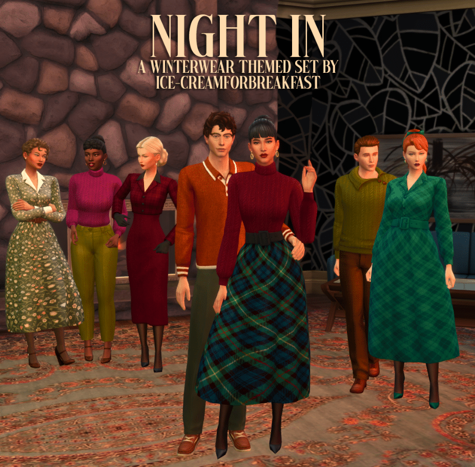 Night In Winter Clothes Set for Male and Female