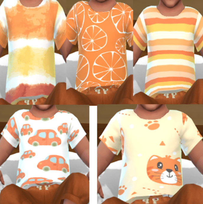 Orange T-Shirt Set for Infants