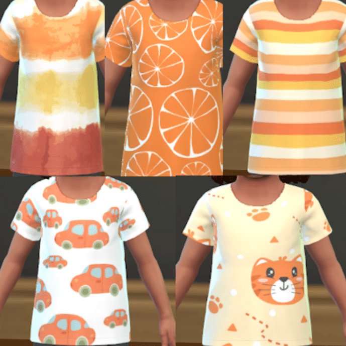 Orange T-Shirt Set for Toddlers
