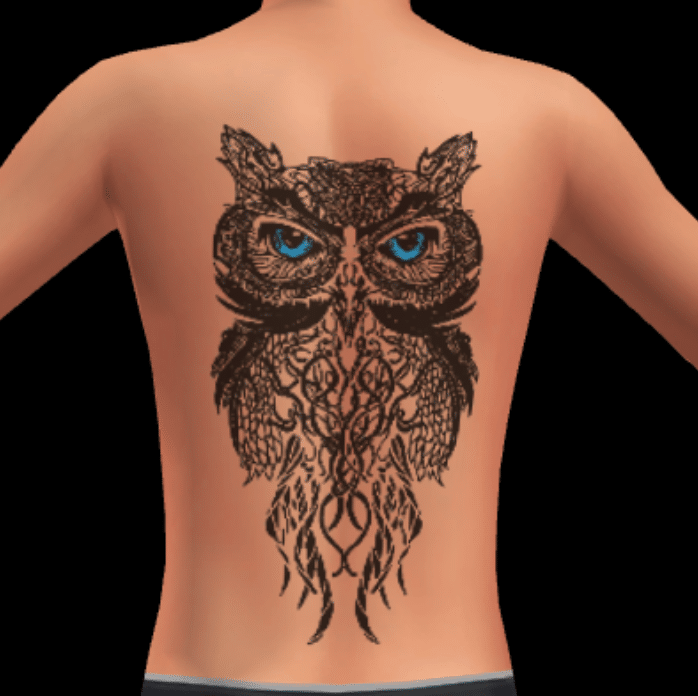 Owl of Hope Back Tattoo