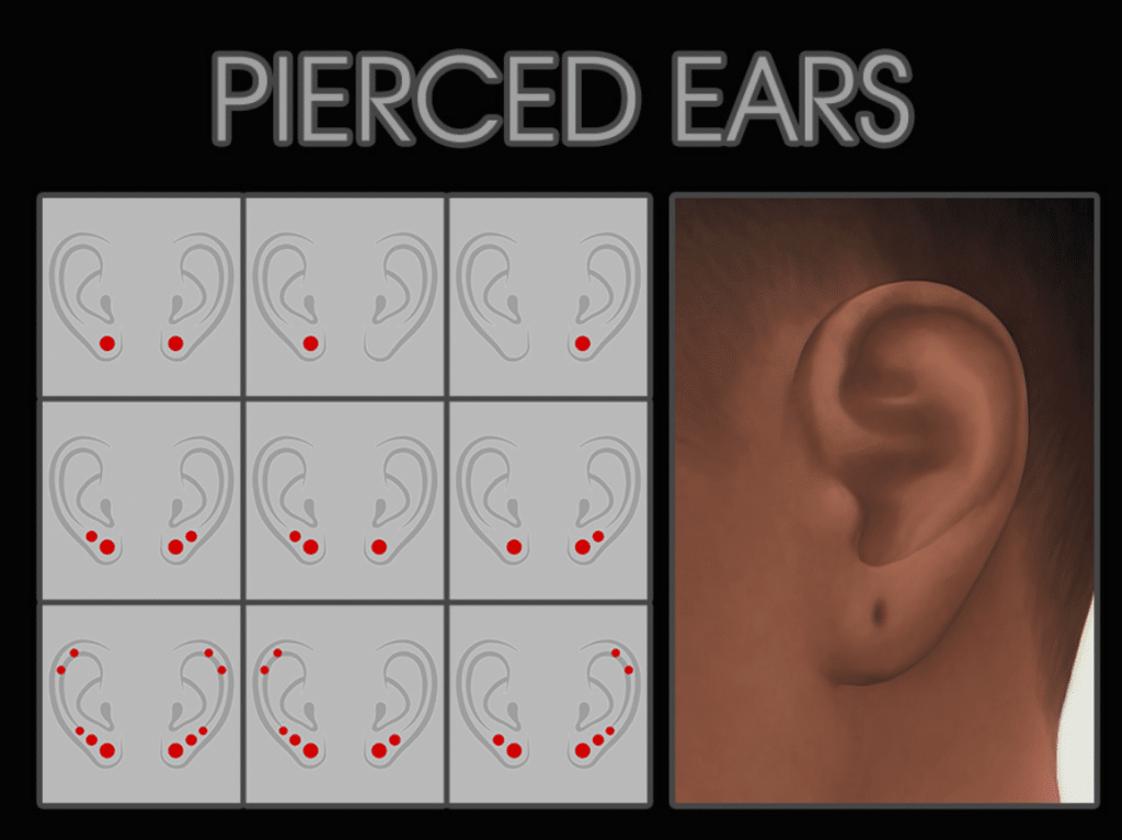 Pierced Ears Skin Details