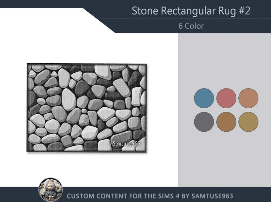 Rectangular Stone Rug Decor