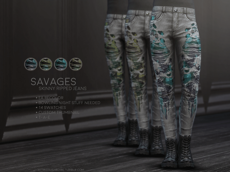 Savages Skinny Ripped Jeans