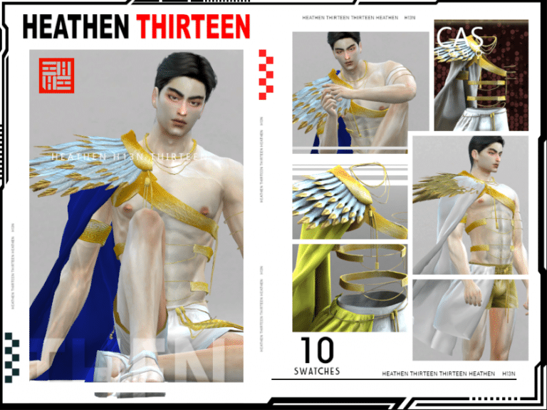 Single Winged Draped Greek God Outfit for Male [ALPHA]
