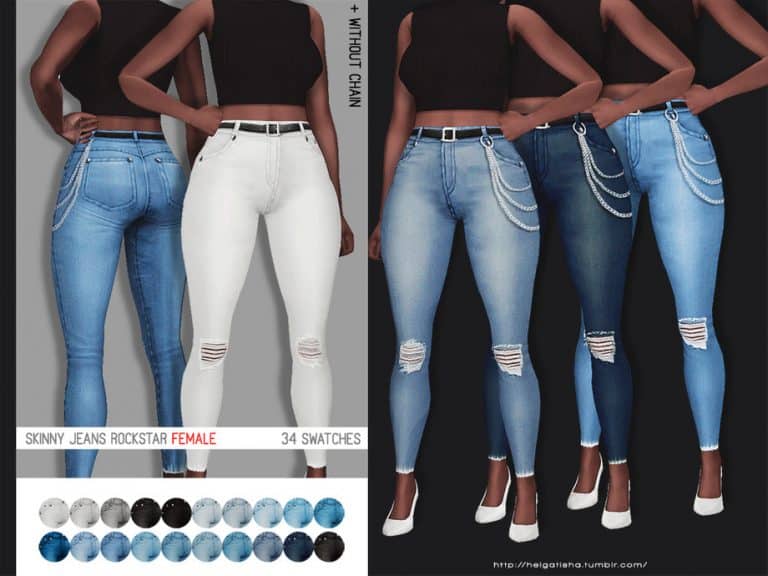 80 Of The Best Denim Jeans CC for Male & Female Sims