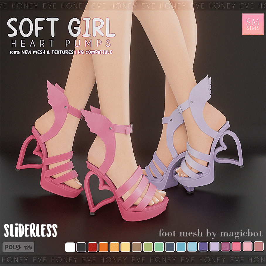 Soft Girl Heart Heels