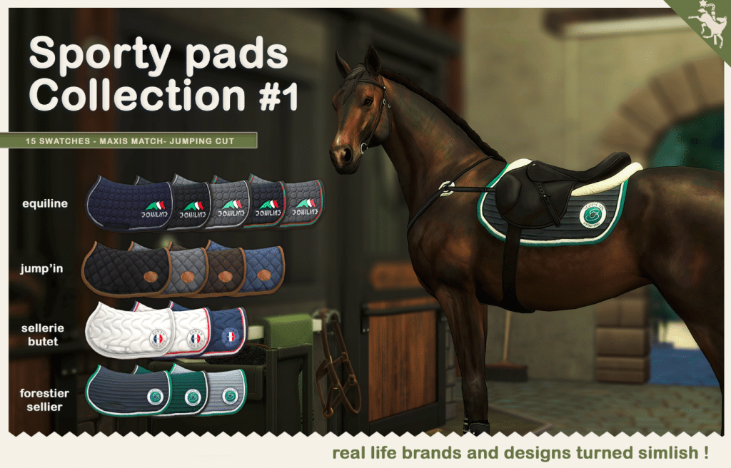 Sporty Saddle Pads Set for Horses