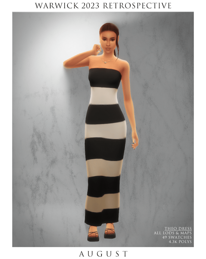 Theo Long Striped Tube Dress for Female