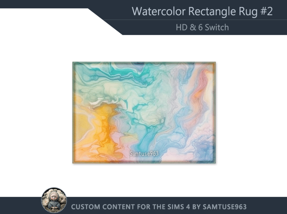 Watercolor Ripple Rectangle Rug