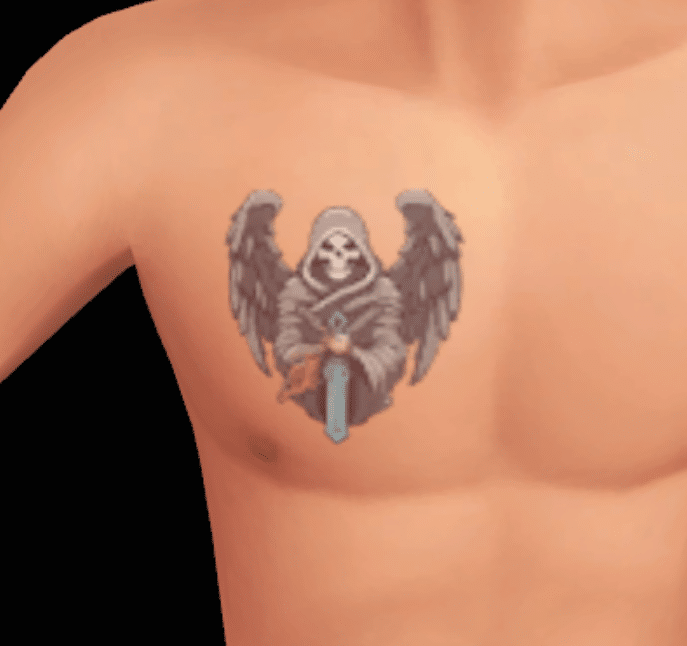 Angel of Death Chest Tattoo for Male