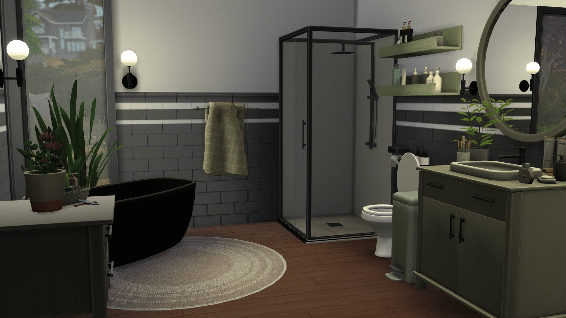 Bathroom Noir Set by Snootysims In-game shot 03