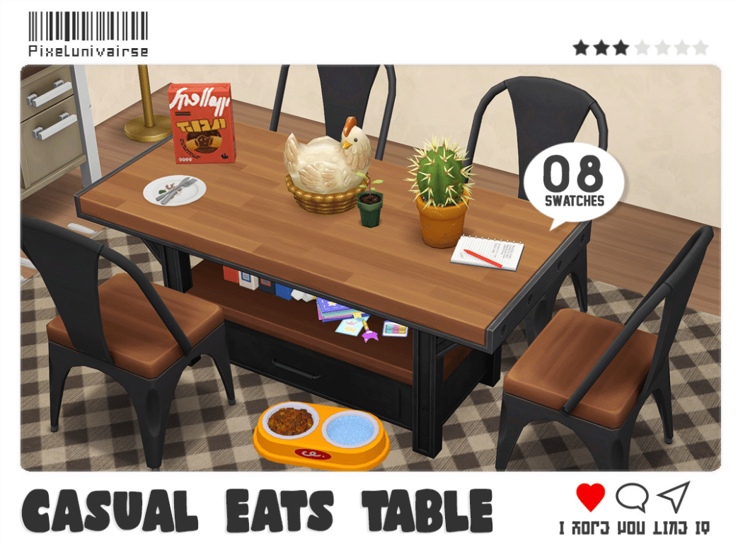 Casual Eats Wooden Dining Table with Steel Base