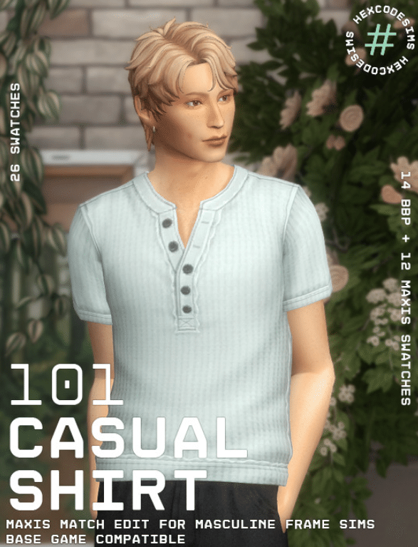 Casual Shirt with Buttons for Male