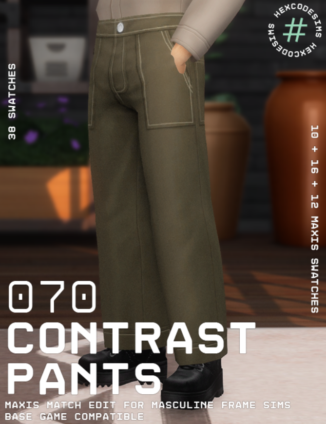 Contrast Pants for Male