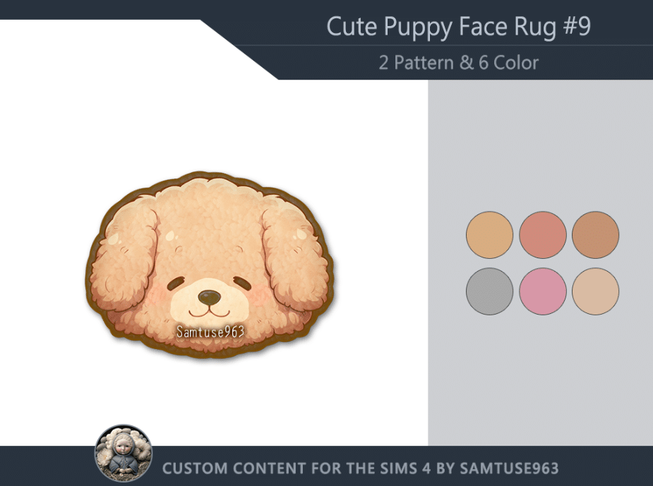 Cute Animated Puppy Face Rug