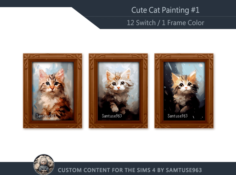Cute Cat Painting Decor