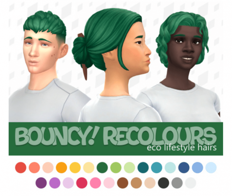 Eco Lifestyle Hairstyle Set for Female (Short Curly Hair/ Short Bun Hair/ Short Hair with Shaved Side) [MM]