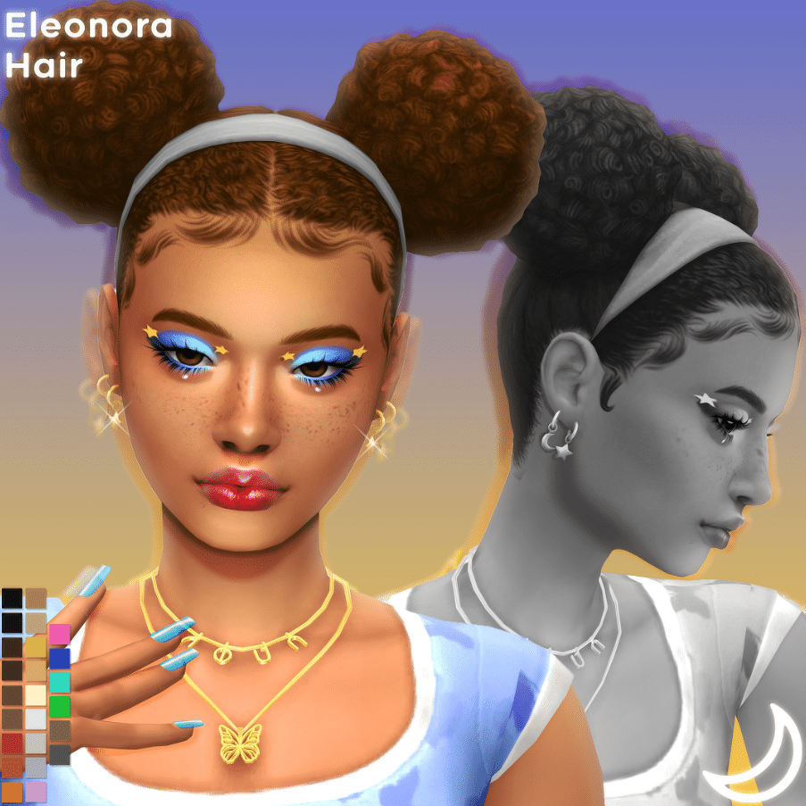 Eleonora Curly Afro Pigtail Hairstyle for Female