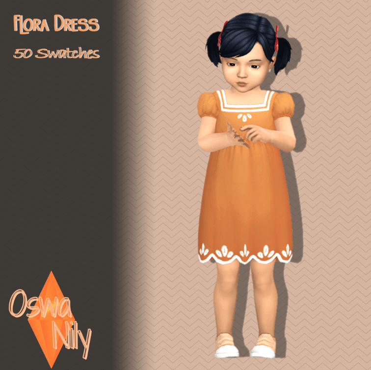 Flora Short Dress for Female Toddlers