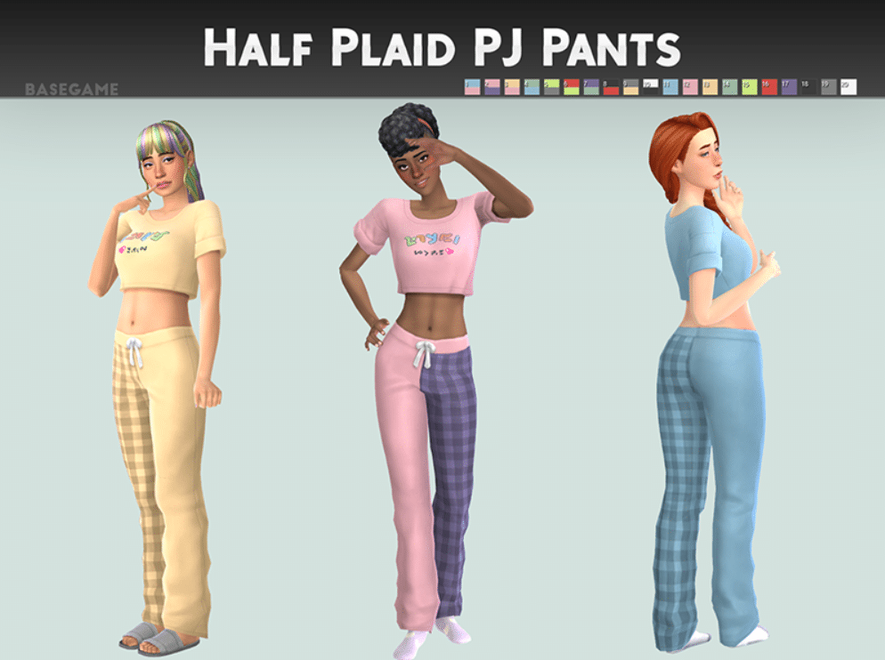 Half Plaid Pajama Pants for Female