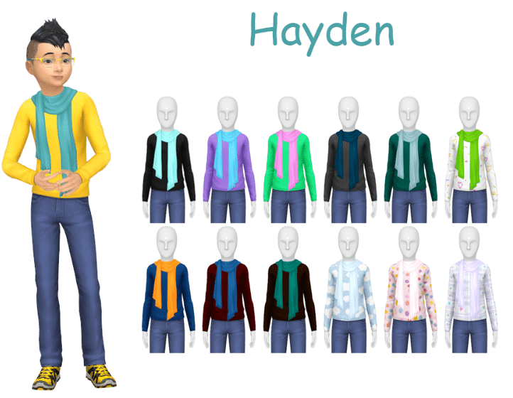 Hayden Sweater with Scarf Accessory for Male and Female Children [MM]