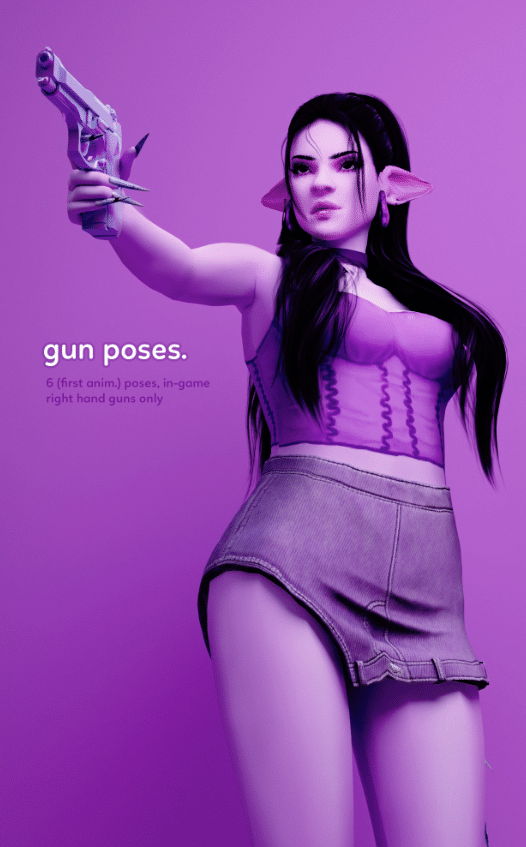 Holding a Gun Single Poses for Female