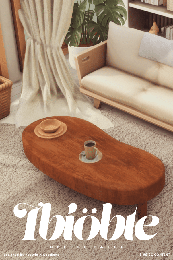 Ibiöbte Modern Wooden Coffee Table
