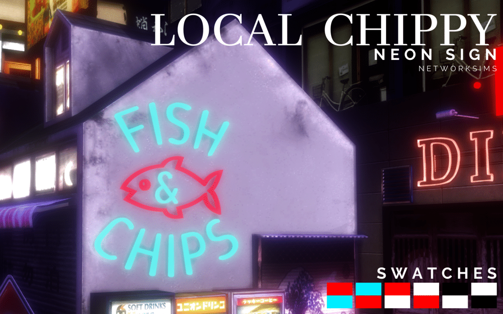 "Local Chippy" - Fish & Chips Neon Sign