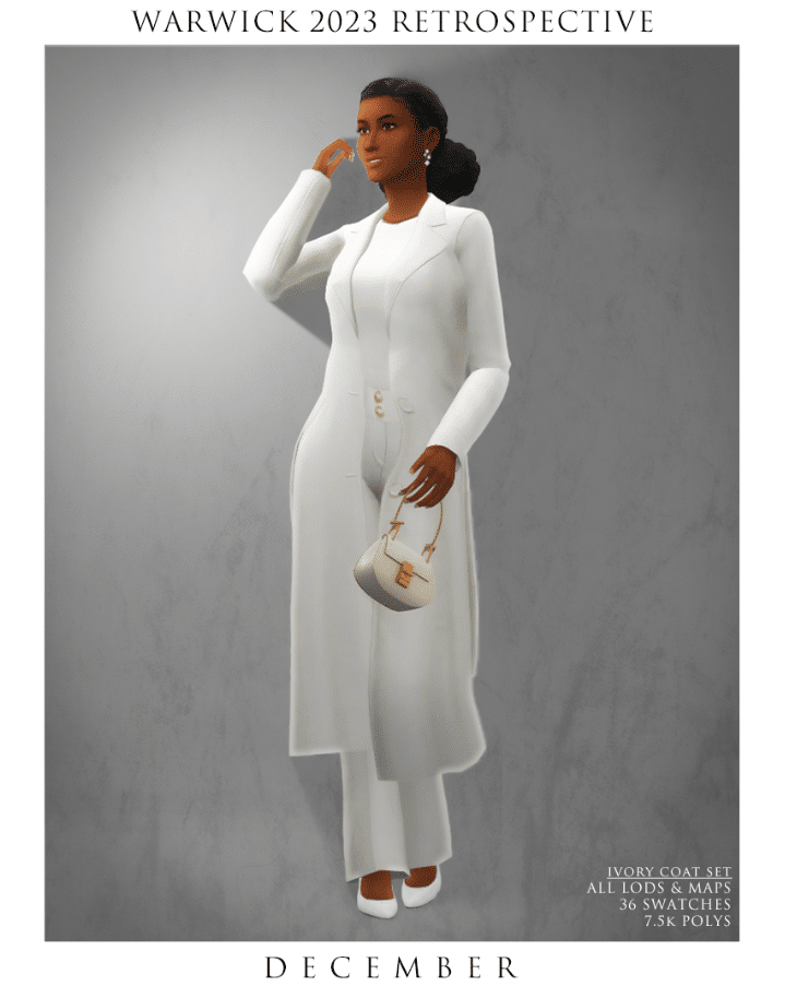 Long Ivory Coat Set for Female