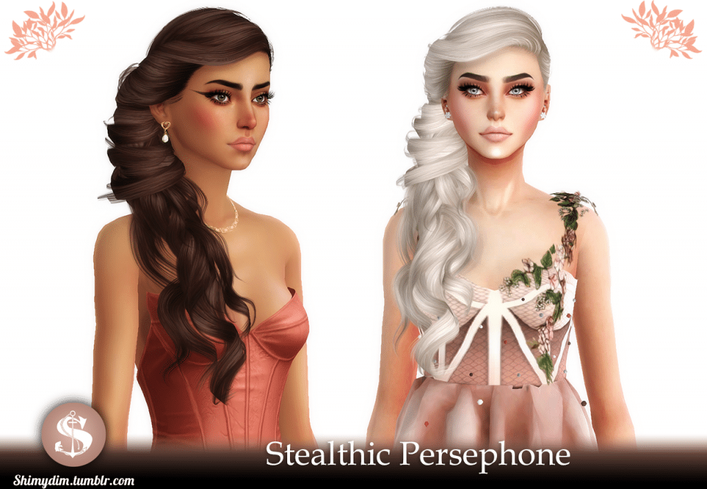 Long One Sided Twisty and Curly Hairstyle Retexture for Female