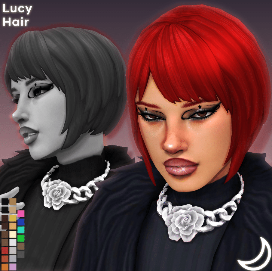 Lucy Gothic Short Apple Cut Hairstyle for Female