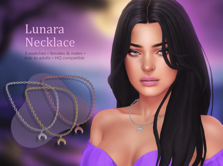 Lunara Chain Necklace with Half Moon Pendant