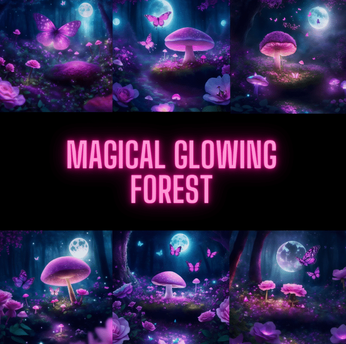 Magical Glowing Forest Painting Decor