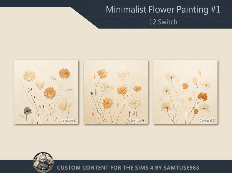 Minimalist Flower Painting Decor
