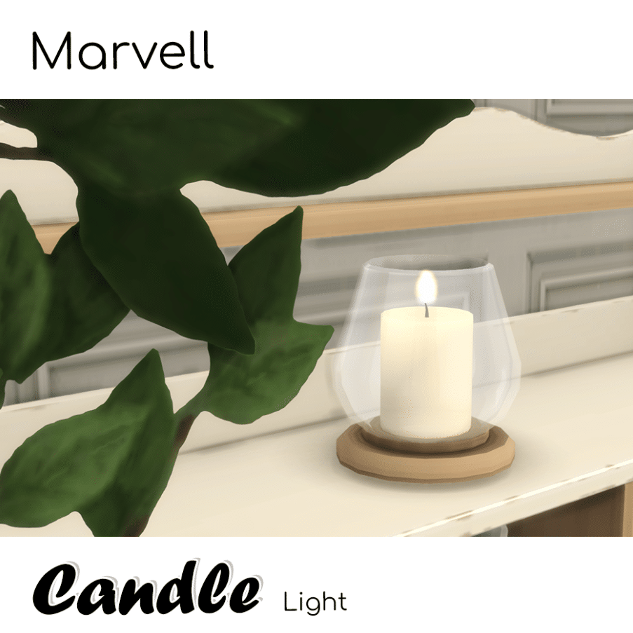 Modern Candle with Wooden Base