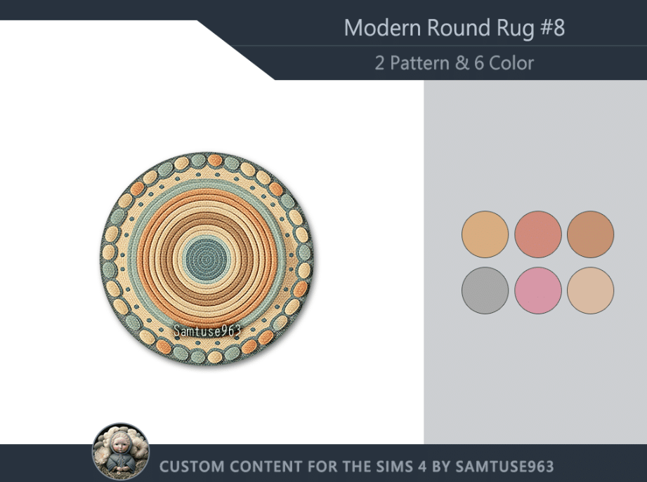 Modern Spiral Round Rug