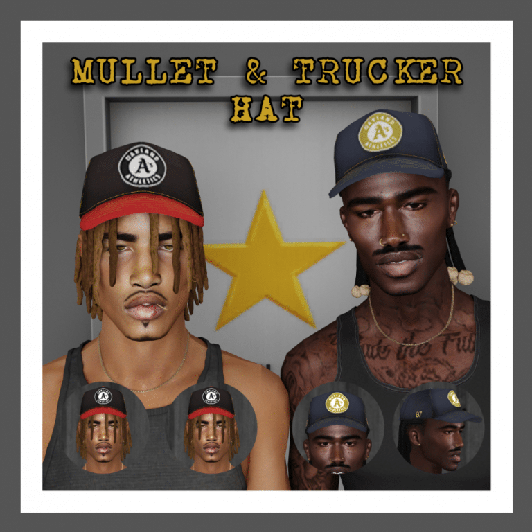 Mullet Dreads Hairstyle and Trucker Hat for Male and Female
