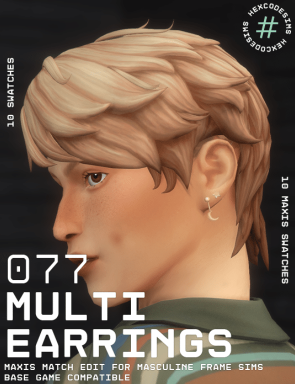 Multi Earrings Accessory for Male