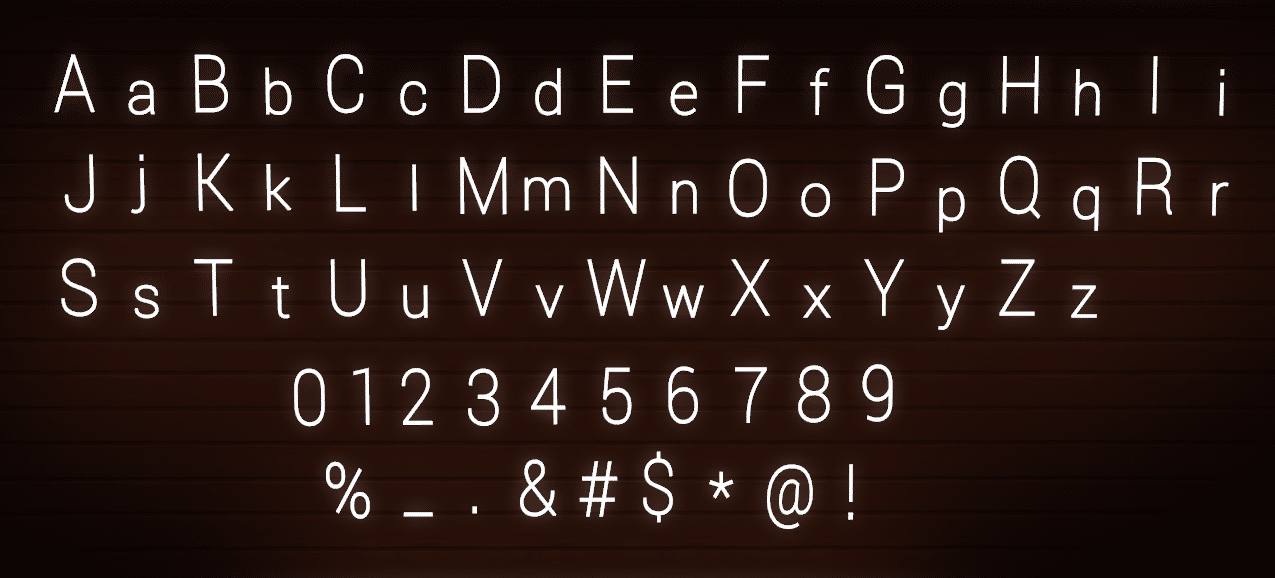 Neon Alphabet Letter Set