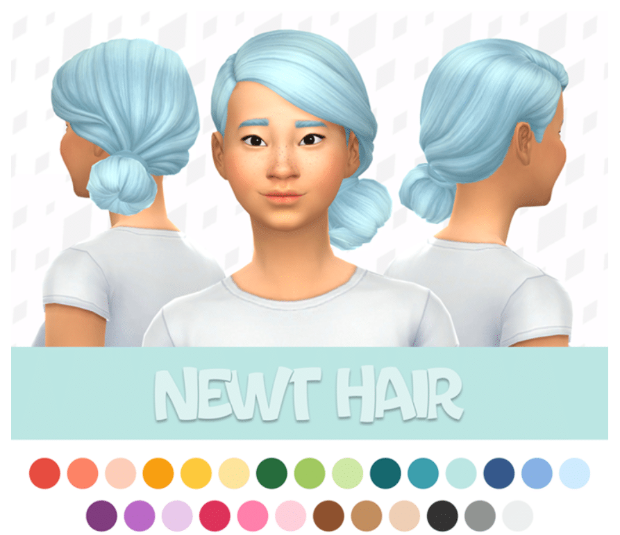 Newt Side Ponytail Bun Hairstyle for Female