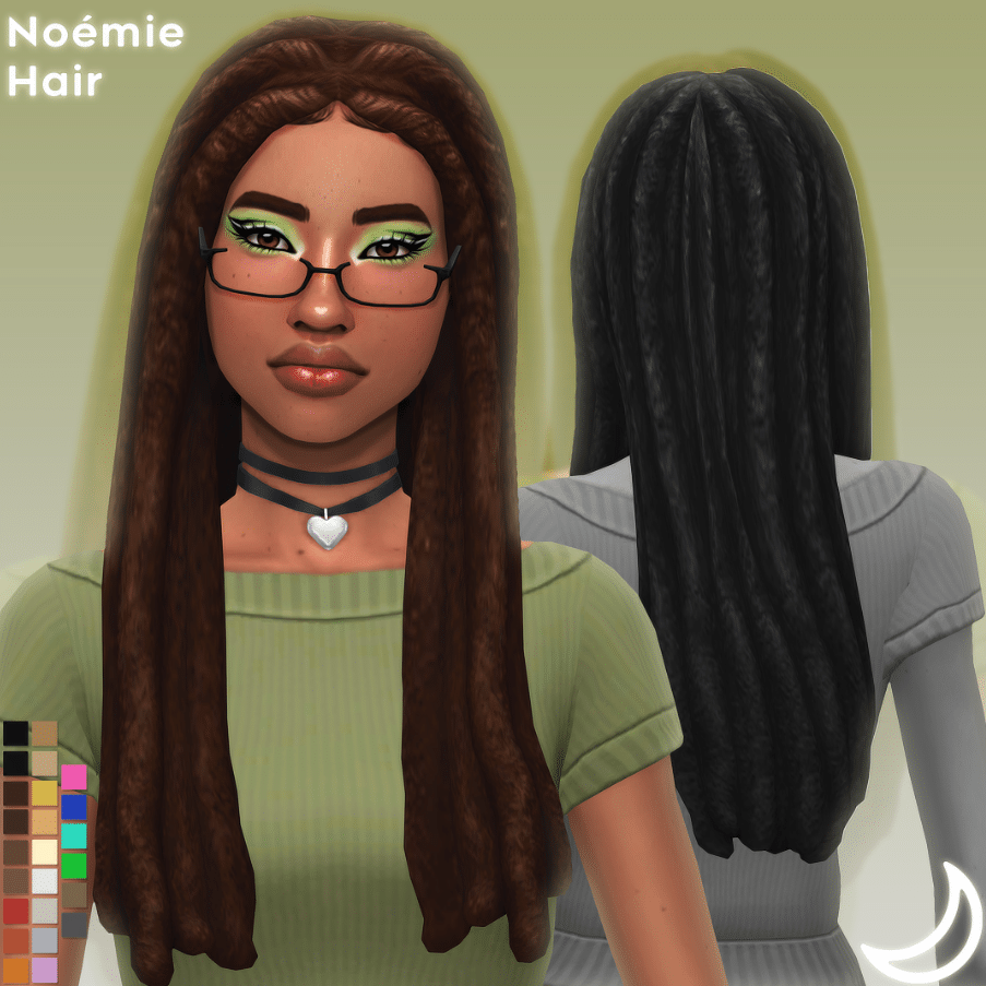 Noémie Long Middle Parted Dreadlocs for Female