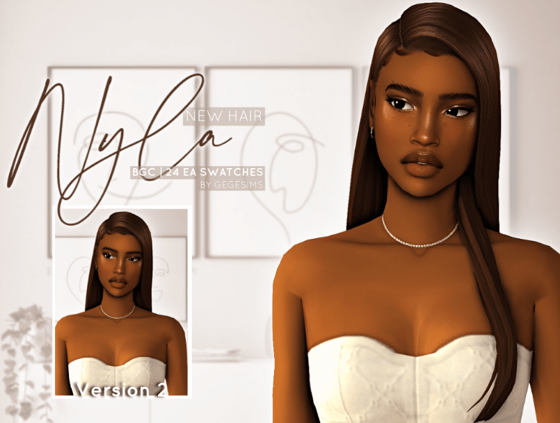 Nyla Long Side Swept Straight Hairstyle for Female