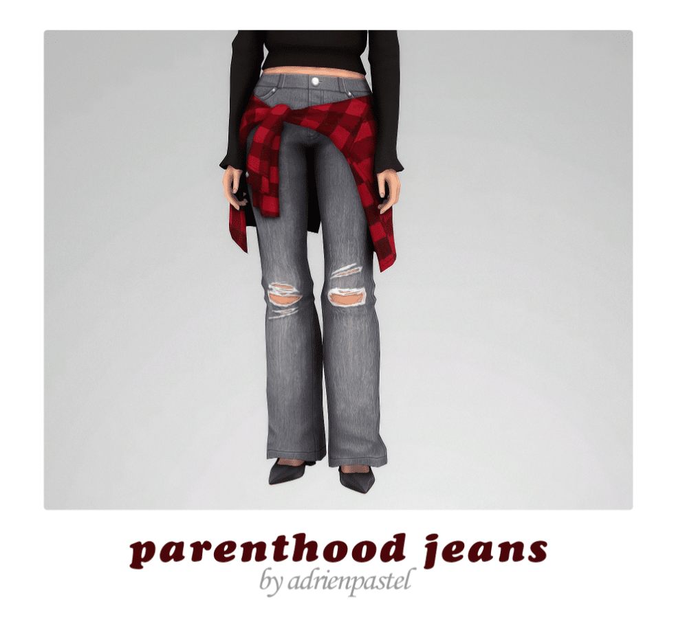 Parenthood Denim Jeans with Hanging Shirt Accessory for Female
