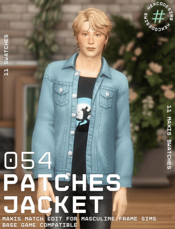 Patches Denim Jacket for Male