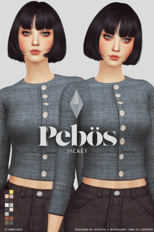 Pebös Cropped Buttoned Jacket for Female