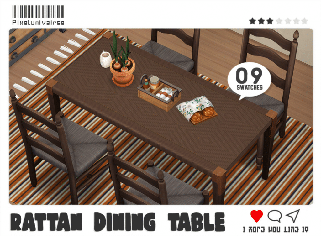 Rattan Modern Dining Table