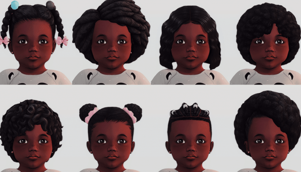 Short Curly Hairstyle Set for Female Infants