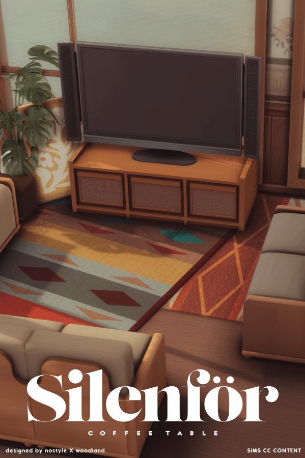 Silenför Wooden Living Room TV Rack